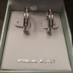 New Simply Silver Glitter Hoop Earrings